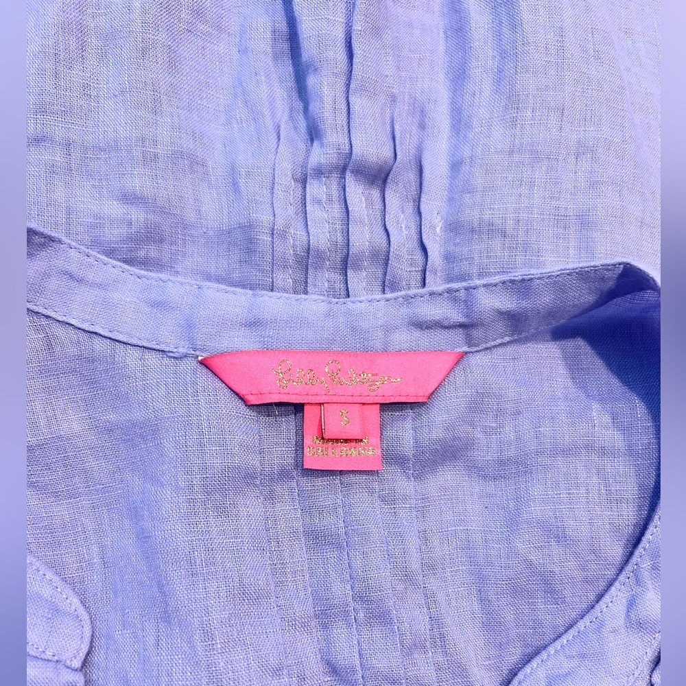 Lilly Pulitzer Pastel Purple Sarasota Linen Tunic Top - Picture 5 of 5